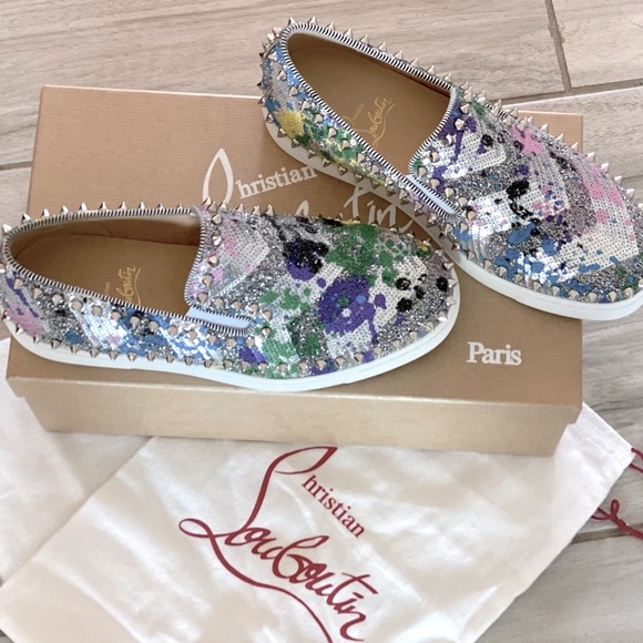 Christian Louboutin Blue Silver Sneakers Urban Style - Picture 7 of 15
